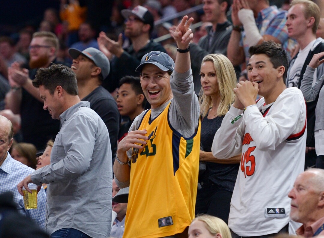 (Leah Hogsten  |  The Salt Lake Tribune)   The Utah Jazz defeated the Golden State Warriors 119-79 during their game, Tuesday, April 10, 2018 at the Vivant Smart Home Arena. 