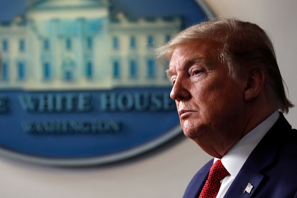 (Alex Brandon  |  AP file photo) President Donald Trump listens as Dr. Deborah Birx, White House coronavirus response coordinator, speaks about the coronavirus in the James Brady Press Briefing Room of the White House, Thursday, April 16, 2020, in Washington.