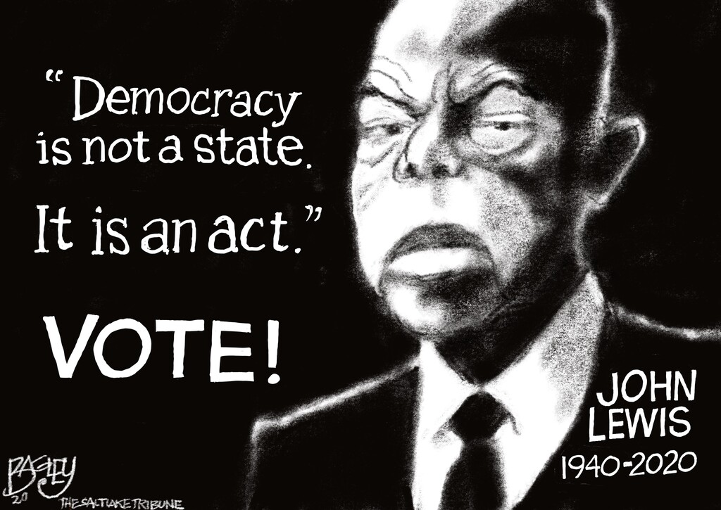 (Pat Bagley | The Salt Lake Tribune) This cartoon, titled "John Lewis," appears in The Salt Lake Tribune on Friday, July 31, 2020.
