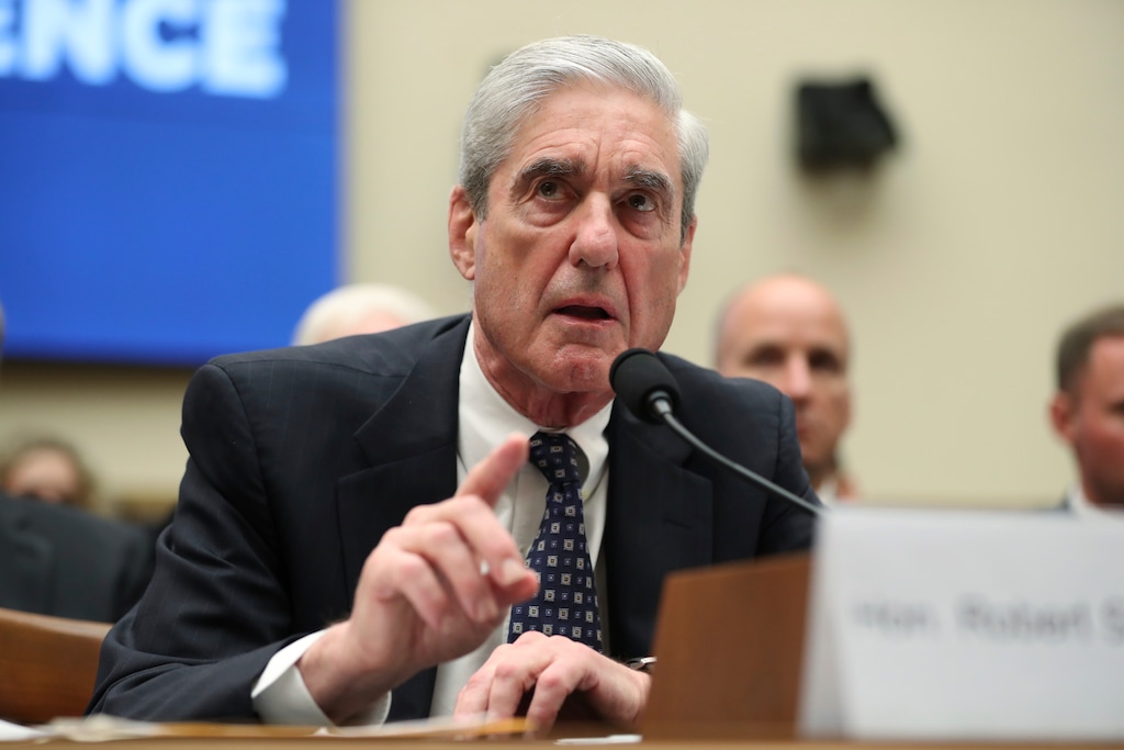 Former special counsel Robert Mueller testifies before the House Intelligence Committee hearing on his report on Russian election interference, on Capitol Hill, in Washington, Wednesday, July 24, 2019. (AP Photo/Andrew Harnik)