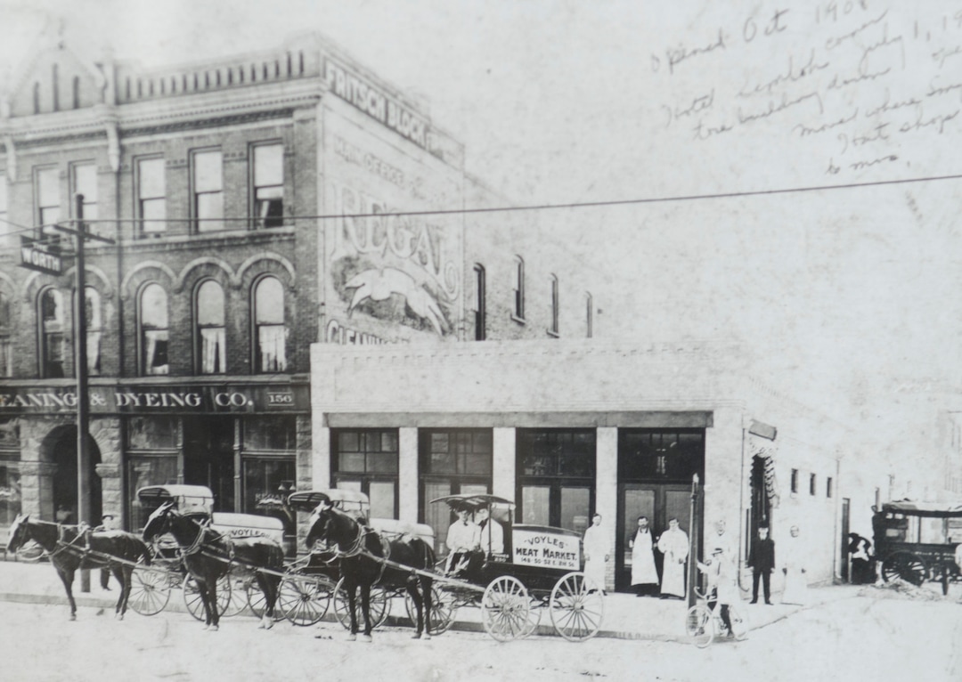 (Jeremy Harmon  |  The Salt Lake Tribune) Voyle's Meat Market, seen here in 1908, is now Cedars of Lebanon restaurant which is closing after 38 years.