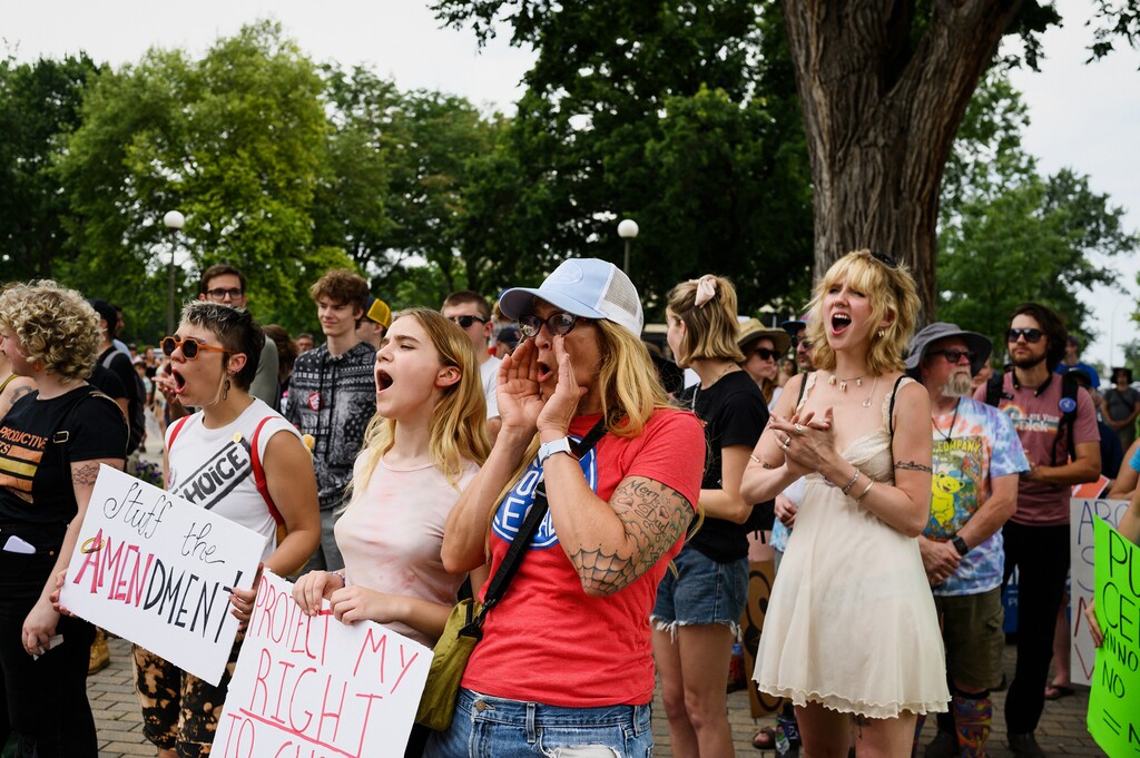 (Shawn Brackbill for The New York Times) 

A rally for reproductive rights in Topeka, Kansas, in July.