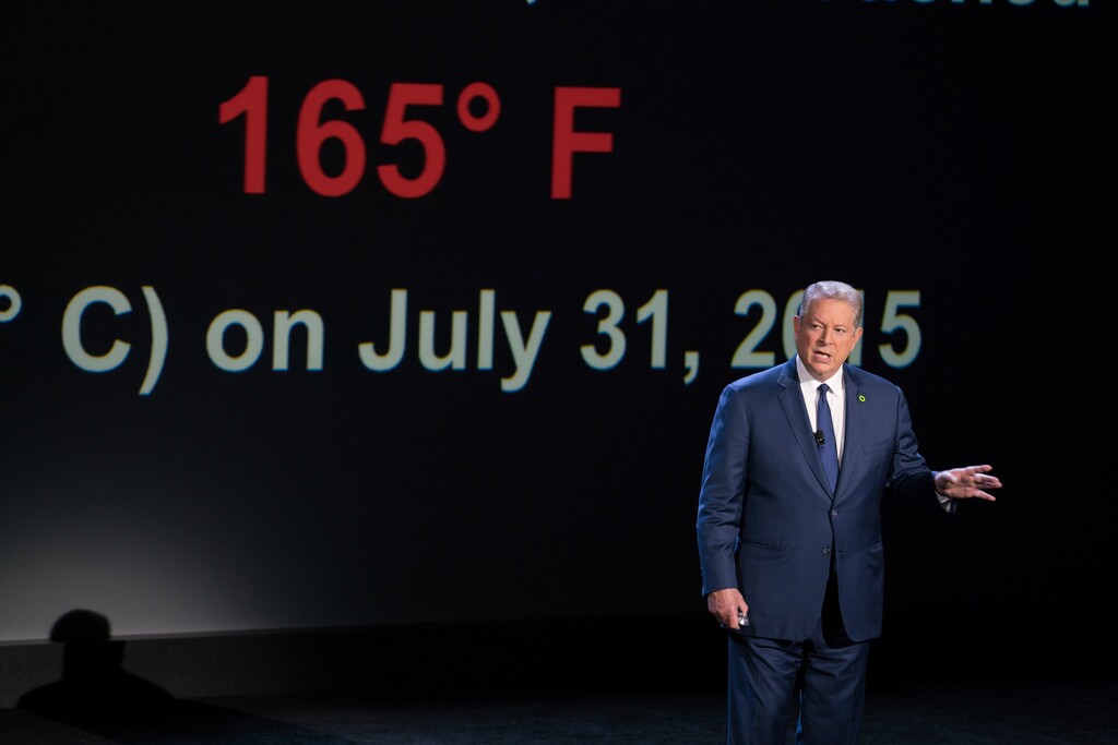 This image released by Paramount Pictures shows Al Gore in "An Inconvenient Sequel: Truth to Power." (Jensen Walker/Paramount Pictures via AP)