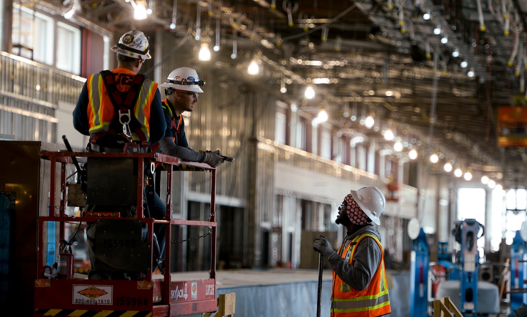 Leah Hogsten  |  The Salt Lake Tribune Over 1,800 tradesmen are working on the new Salt Lake City International Airport expansion project, Monday, Oct. 22, 2018. The first phase construction of the $3.6 billion project is due to open in 700 days. Nearing completion is the new concourse for aircraft gates, an enclosed terminal, the steel skeleton of a new "gateway" building, a five-story parking garage and elevated roadways. 