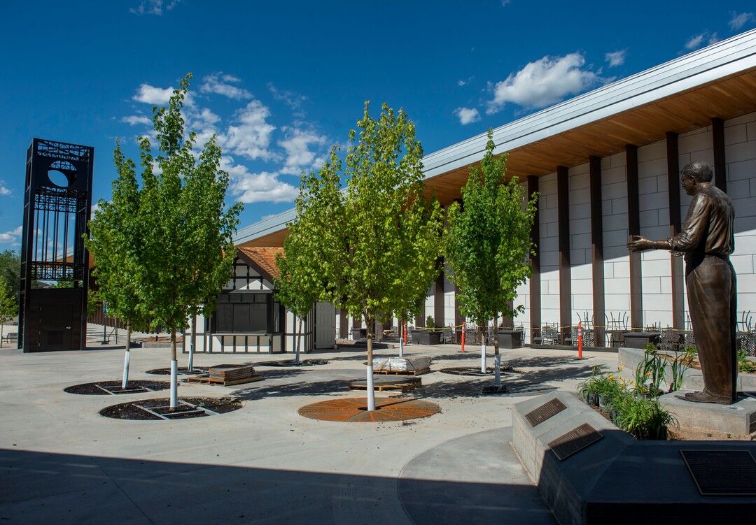 (Rick Egan  |  The Salt Lake Tribune)   Final Landscaping for the 2019 Shakespeare Festival in Cedar City, Wednesday, June 19, 2019.