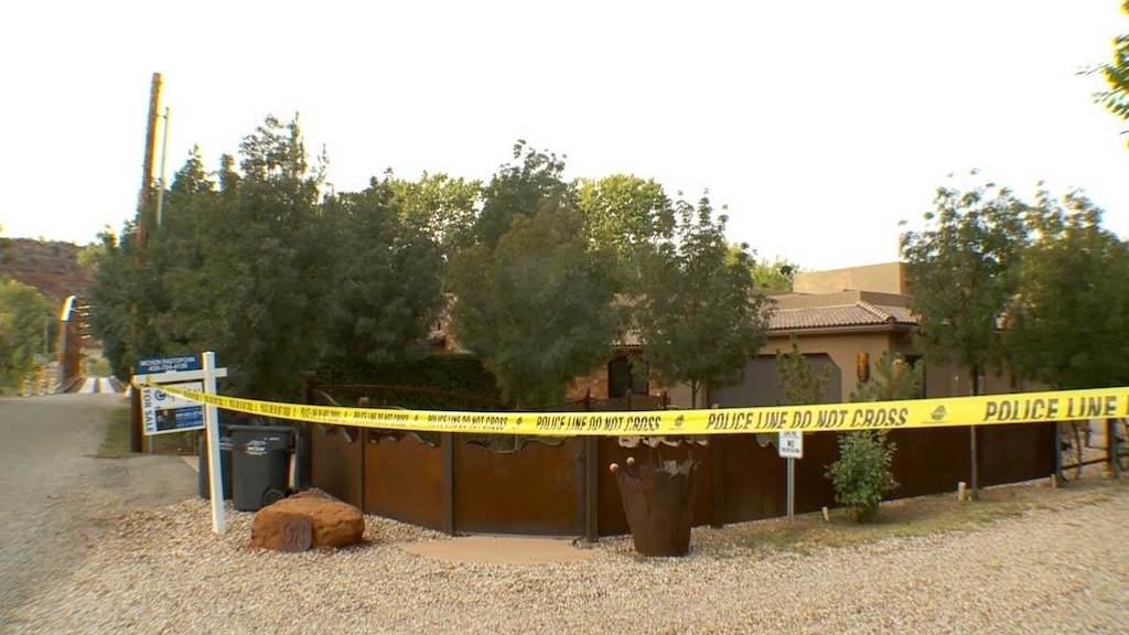 (Thor Fiedler | FOX 13) On Wednesday, in the backyard of this Rockville house, police found a man accused of leading officers on a chase through Washington County and opening fire on several vehicles.