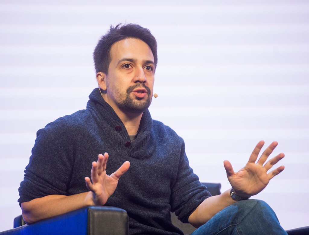 (Rick Egan  |  The Salt Lake Tribune)     Lin-Manuel Miranda, the creator of "Hamilton," speaks at the Qualtrics X4 Summit at the Salt Palace, Thursday, March 8, 2018.
