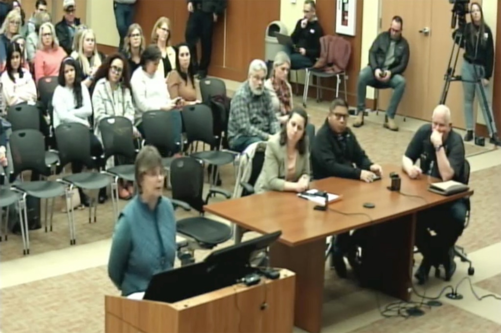 (City of West Wendover) Public comment at a West Wendover, Nev. city council meeting Tuesday, March 7, 2023, during debate to allow a Planned Parenthood clinic in the city.