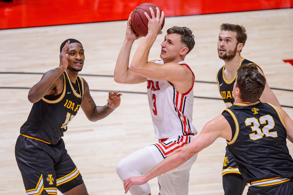 (Trent Nelson | Tribune file photo) Utah Utes guard Pelle Larsson (3) plays against Idaho in Salt Lake City on Friday, Dec. 18, 2020.