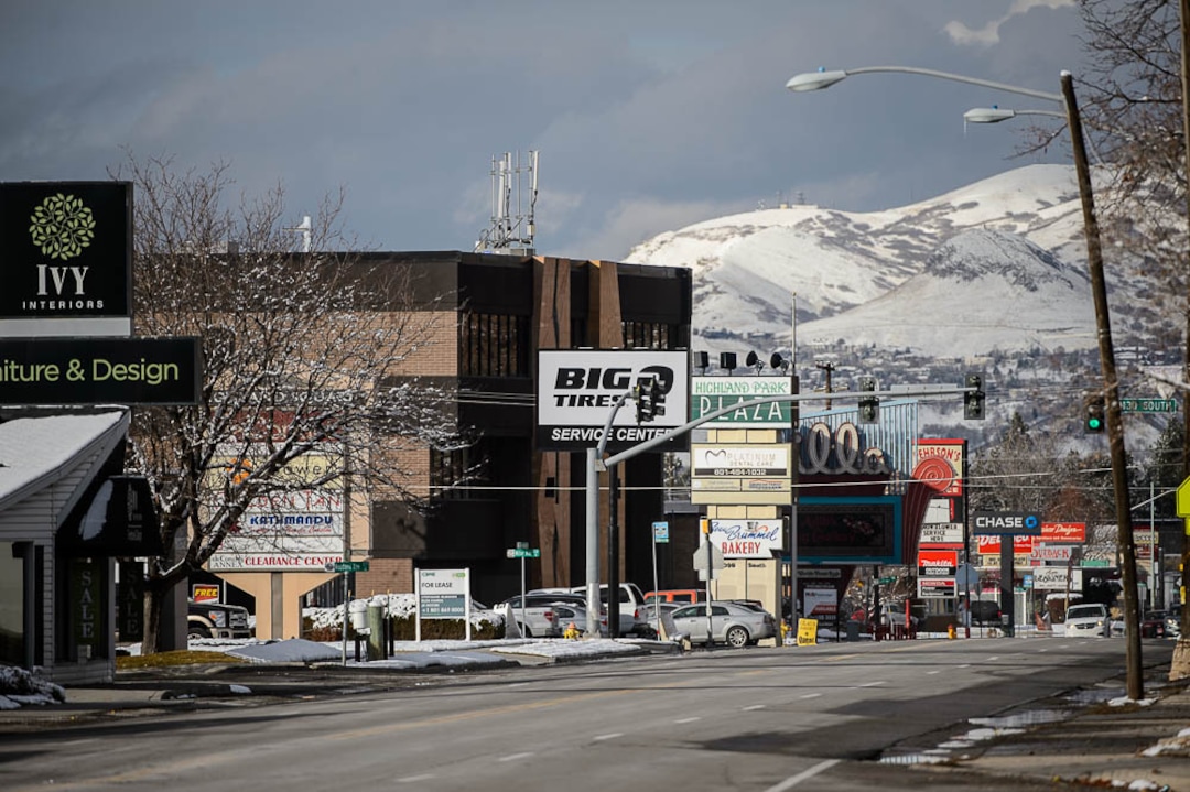 (Trent Nelson | The Salt Lake Tribune)  Businesses along Highland Drive in Millcreek on Monday Dec. 3, 2018. The newly incorporated city of Millcreek is pushing on all fronts to create a new downtown center, including designating large swathes of land along its stretch of Highland Drive as "blighted" so it can use eminent domain to condemn and improve private properties if it wants.