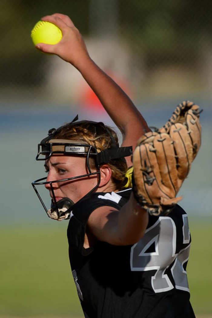 (Trent Nelson | The Salt Lake Tribune)  Box Elder beats Bountiful High School in the 5A Softball State Championship game, Thursday May 24, 2018. Box Elder's Nyah DeRyke (42),