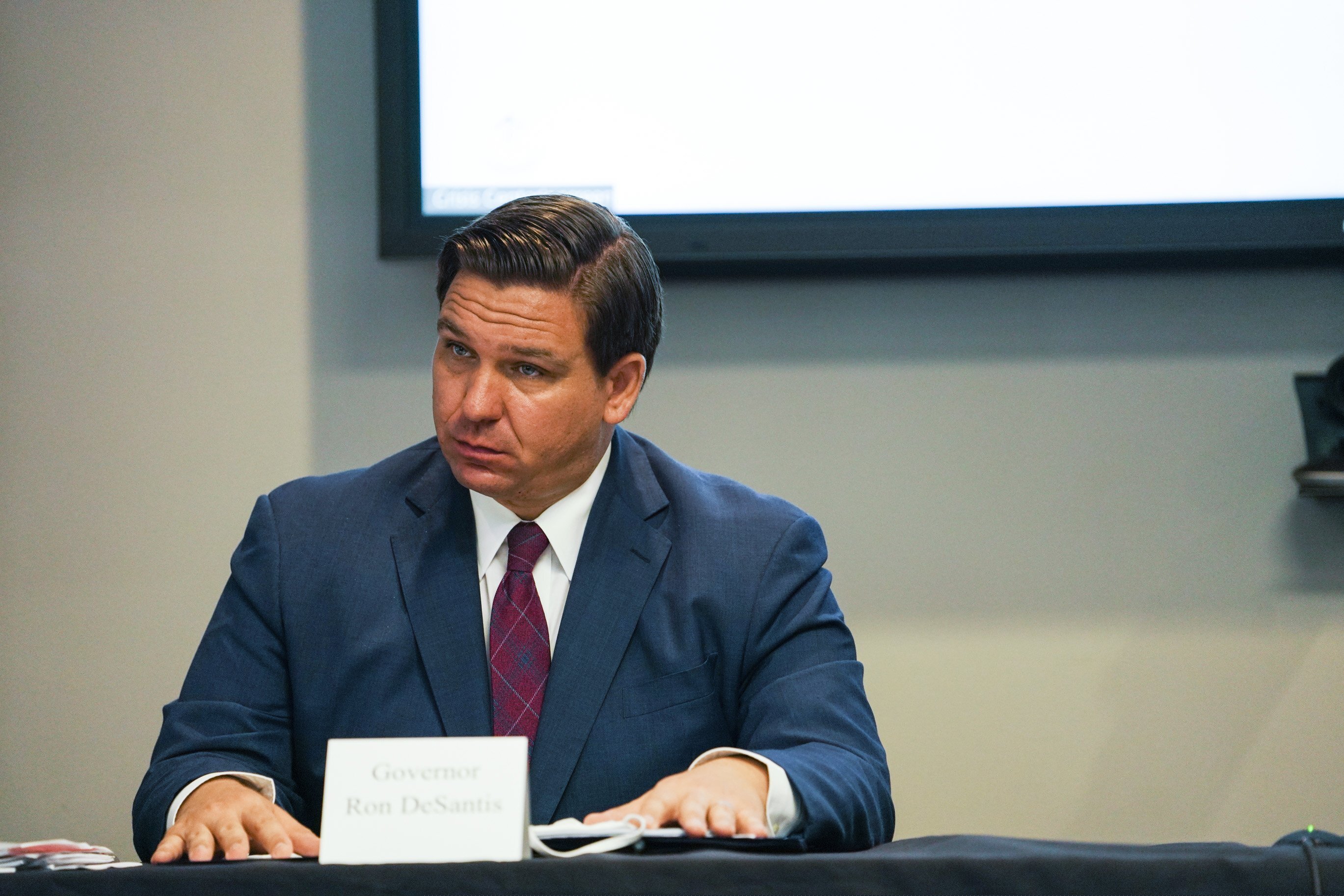 (Martha Asencio-Rhine | Tampa Bay Times via AP)

Florida Gov. Ron DeSantis and First Lady Casey DeSantis hold a roundtable discussion regarding mental health and COVID-19 at the Tampa Bay Crisis Center on Thursday, July 16, 2020 in Tampa.