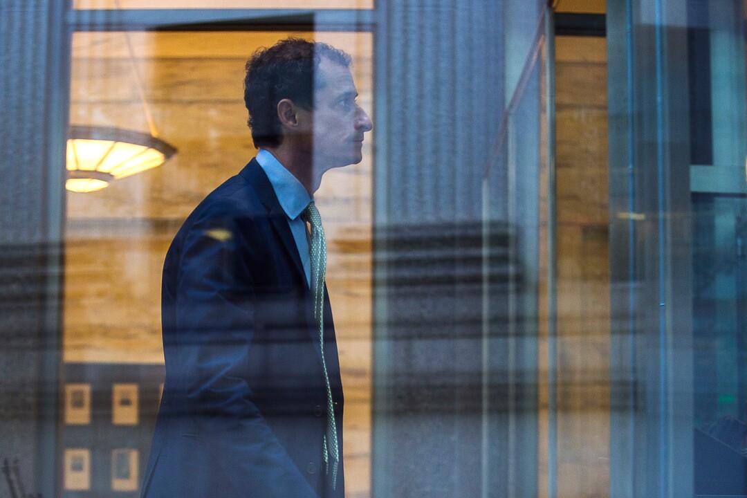 Former Congressman Anthony Weiner (D-N.Y.) arrives at federal court for his sentencing hearing in a sexting scandal, Monday, Sept. 25, 2017, in New York. (AP Photo/Andres Kudacki)