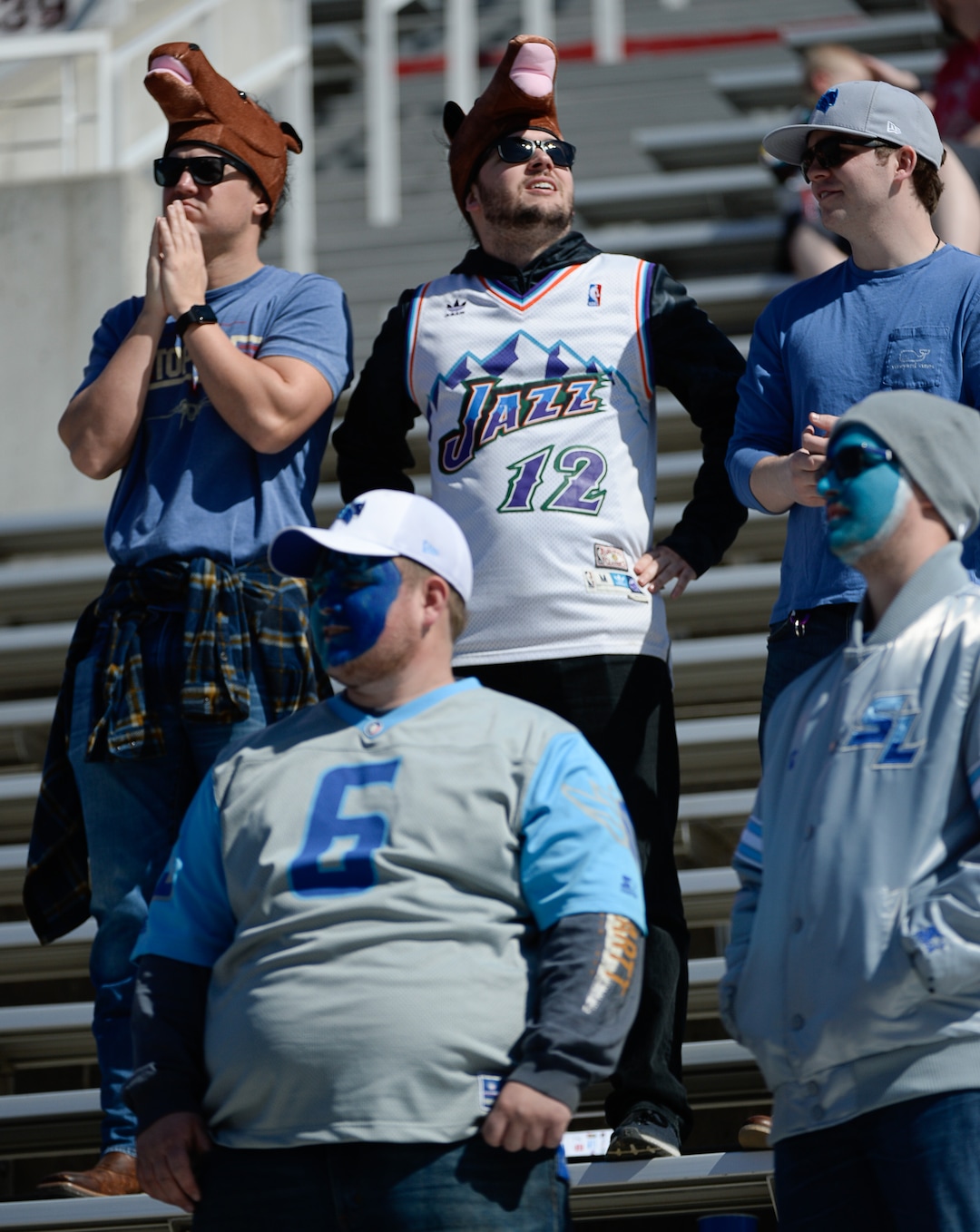 (Francisco Kjolseth  |  The Salt Lake Tribune)  Fans cheer on the Salt Lake Stallions as they host the Memphis Express of the Alliance of American Football in Salt Lake City on Saturday March 16, 2019.