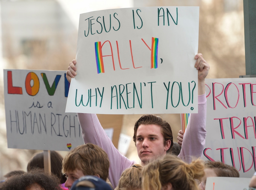 (Leah Hogsten | The Salt Lake Tribune) Brigham Young University LGBTQ students took their concerns about the schoolÕs policy reversal regarding romantic behavior by same-sex couples to The Church of Jesus Christ of Latter-day Saints office building, Mar. 6, 2020. Despite removing the section on Òhomosexual behaviorÓ from BYU Honor Code last month, The LDS Church has clarified for the first time that same-sex romantic behavior is still Ònot compatibleÓ with the rules at BYU.