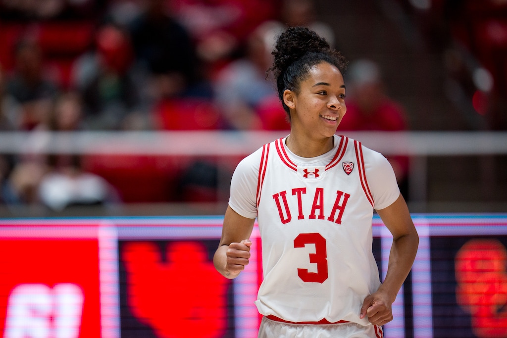 (Trent Nelson  |  The Salt Lake Tribune) Utah Utes guard Lani White, pictured here in January 2024, has re-signed with the program after spending last season at Virginia Tech.