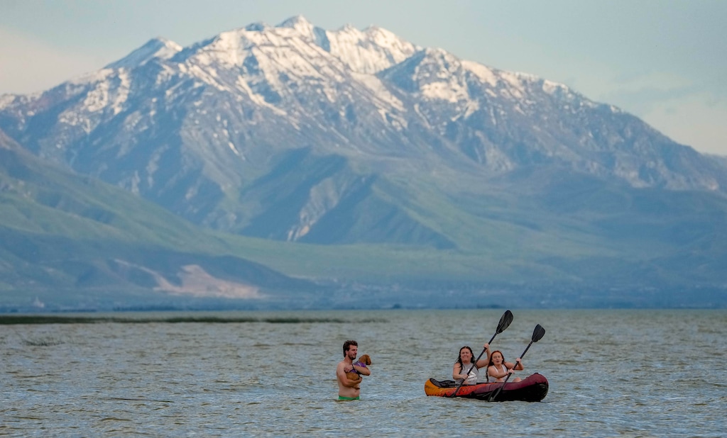 (Francisco Kjolseth  | The Salt Lake Tribune) People recreate on Utah Lake on Saturday, May 24, 2025. One of the country’s largest freshwater lakes west of the Mississippi River has a reputation problem — and “endless opportunities.”