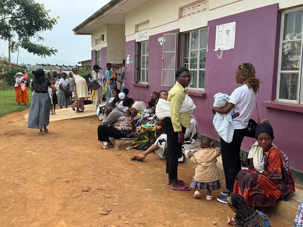 In a photo provided by Nicholas Kristof shows, mothers wait to see doctors and nurses at a hospital in southwestern Uganda. President Trump’s cuts to humanitarian assistance abroad have hurt all kinds of people. But from what I see on the ground, those suffering the most are women and girls — and that will leave all of us, including men and boys, worse off, Nicholas Kristof writes. (Nicholas Kristof via The New York Times)