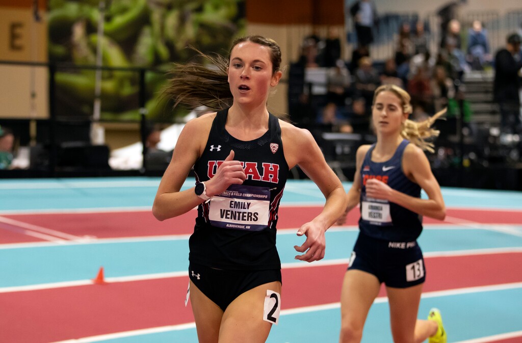 Utah senior Emily Venters runs during a meet in 2023. (Courtesy of Utah athletics)