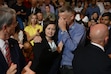 (Kenny Holston | The New York Times) Shari and Stephen Feehan, the parents of U.S. Army 1st Lt. Tyler James Feehan, react as they are recognized by President Donald Trump during a speech at Wheeler High School in Marietta, Ga., on July 22, 2026.