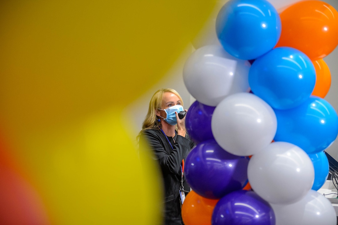 (Trent Nelson  |  The Salt Lake Tribune) Southwest Airlines' Holly Davies works the gate for the first flight out of concourse B at the Salt Lake City International Airport on Tuesday, Oct. 27, 2020.