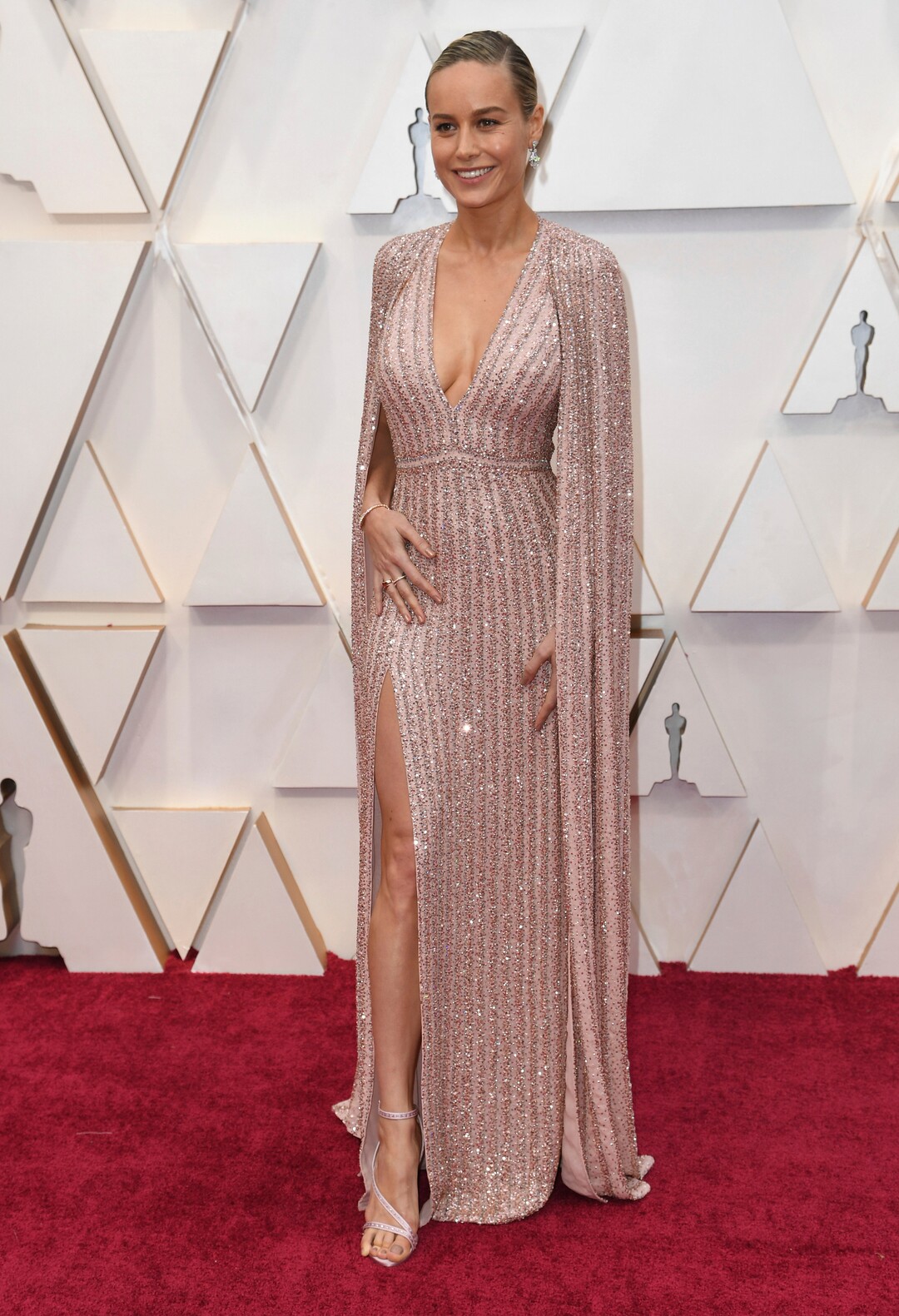 (Richard Shotwell | Invision/AP)  Brie Larson arrives at the Oscars on Sunday, Feb. 9, 2020, at the Dolby Theatre in Los Angeles.