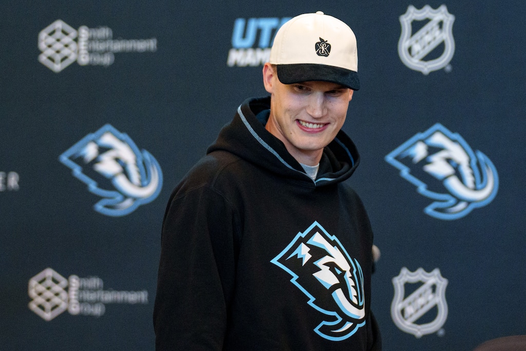 (Trent Nelson  |  The Salt Lake Tribune) Lauri Markkanen at the announcement of the new name for Salt Lake City's NHL team, Utah Mammoth, in Salt Lake City on Wednesday, May 7, 2025.