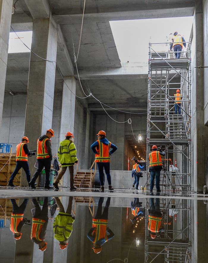 (Francisco Kjolseth  |  The Salt Lake Tribune)  The Salt Lake City Department of Airports gives a tour of the progress being made to replace the three aging terminals with a single central terminal building, including the terminal tunnel area. Over time, the existing terminal, parking garage and concourses will be completely demolished and replaced with an estimated completion date of 2025.
