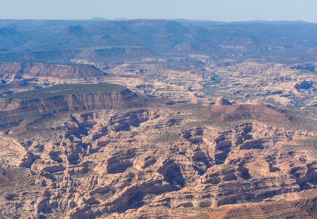 Francisco Kjolseth | The Salt Lake TribuneThe Bears Ears, seen on the horizon, and its surrounding areas in southeastern Utah, are subject to a possible National Monument designation by President Obama   under the Antiquities Act for protection. EcoFlight recently flew journalists, tribal people and activists over the northern portion of the proposed 1.9 million acre site in an effort to push for permanent protection from impacts caused by resource extraction and high-impact public use. 