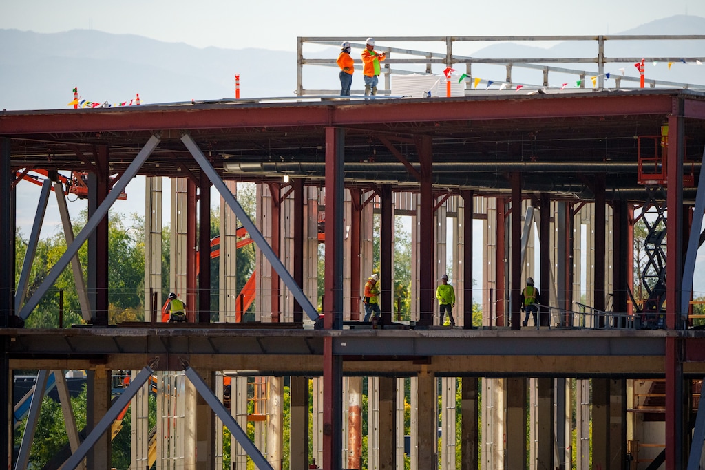 (Trent Nelson  |  The Salt Lake Tribune) Construction at the site of the former Cottonwood Mall in Holladay on Tuesday, Oct. 1, 2024.