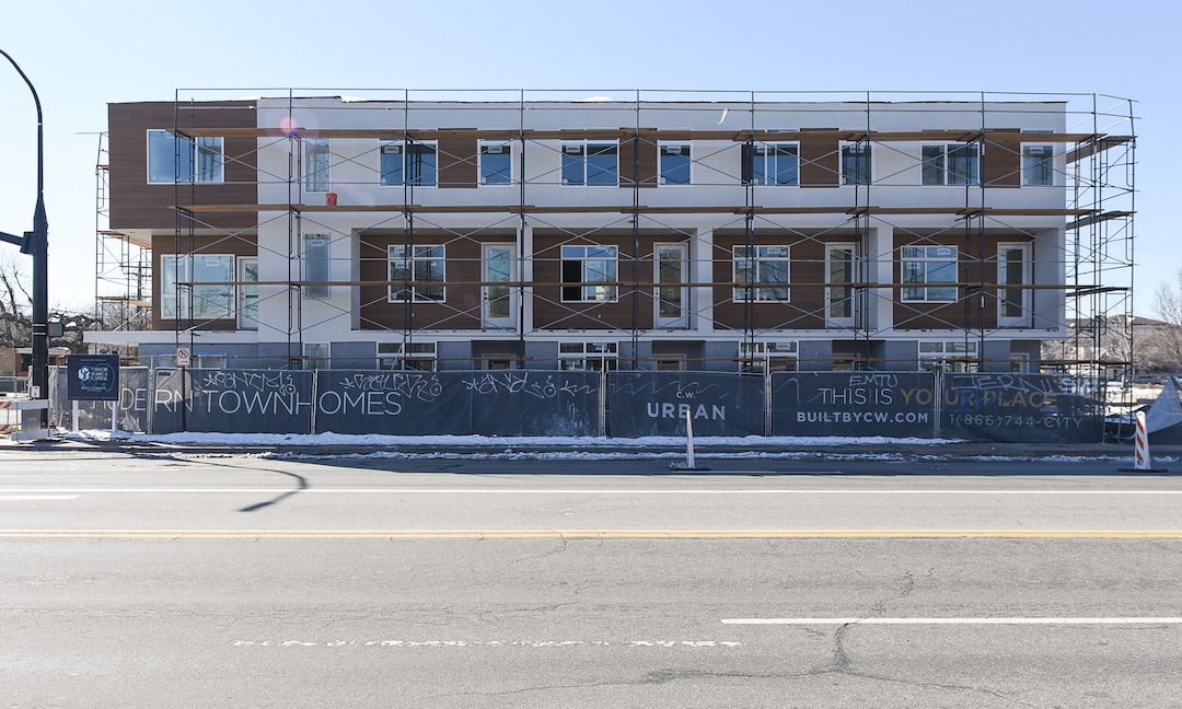 (Francisco Kjolseth  |  The Salt Lake Tribune)  The new 23-unit modern townhome project called "theEDITH," one of several in-fill townhomes projects by the company called CW Urban takes shape as it gets ready to open on the southwest corner of 1700 South and West Temple in Salt Lake City. The three story buildings will offer three unique floor plans ranging from 1545-1964 total square feet with 2-3 bedrooms, 2-3 baths and 1-2 car garage. 
