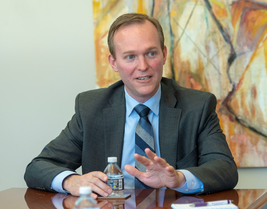 (Rick Egan  |  The Salt Lake Tribune)       Rep. Ben McAdams meets with the Salt Lake Tribune editorial board, Wednesday, April 24, 2019.