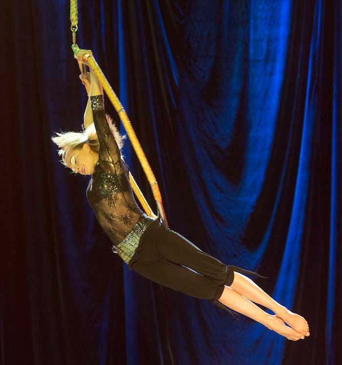 (Rick Egan  |  The Salt Lake Tribune)   Anna performs Big Top Circus Spectacular,  at the Utah State Fair, Sunday, September 10, 2017.


