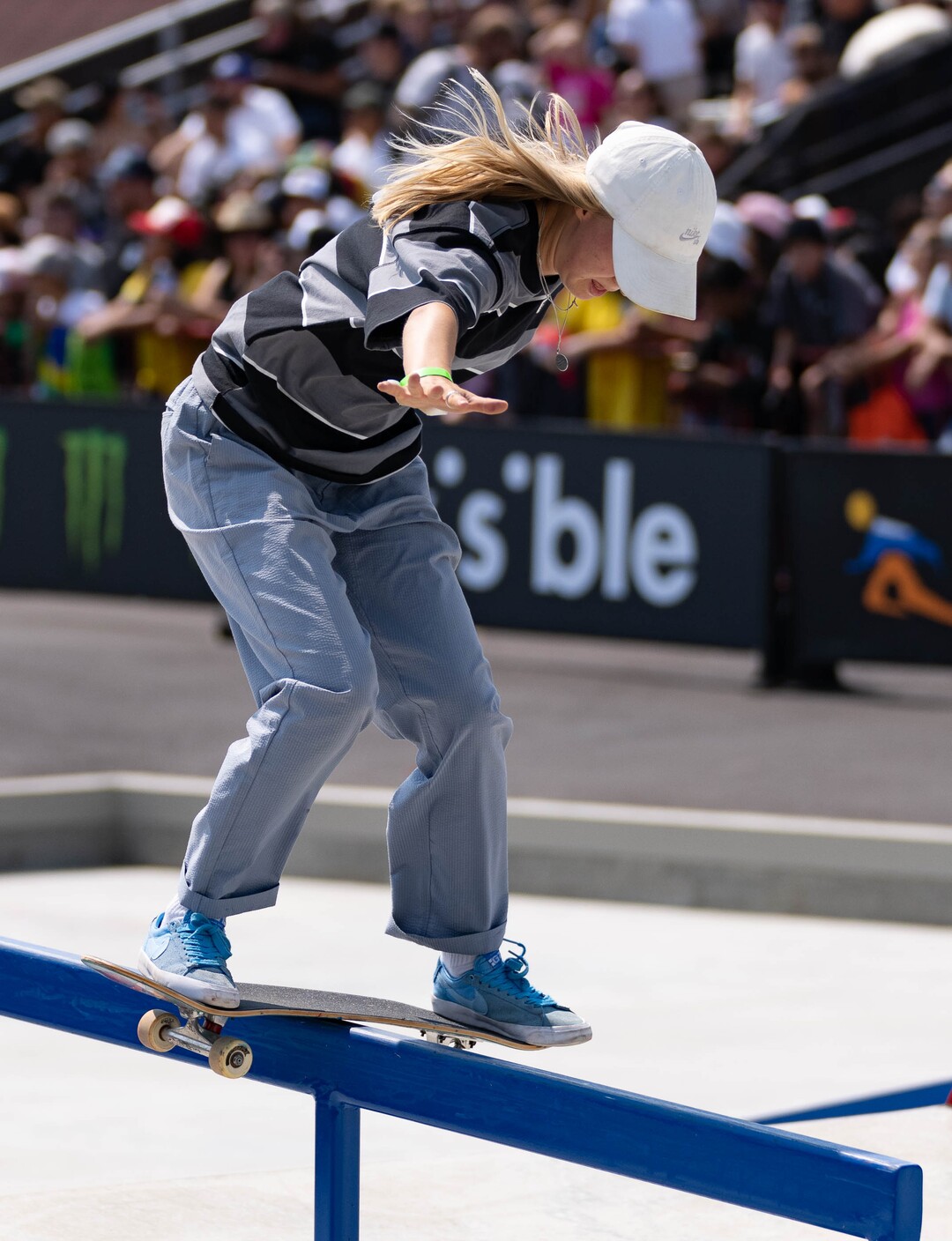 (Francisco Kjolseth | The Salt Lake Tribune) Keet Oldenbeuving of the Netherlands competes in Street League Skateboarding Championship Tour at the Utah State Fairpark in Salt Lake City on Saturday, Aug. 28, 2021. Now in its 11th year, the sport’s premier competition series includes more of the world’s best skaters than ever before, with the tour roster featuring 47 athletes hailing from 11 countries, including 21 Olympians and multiple X Games medalists.