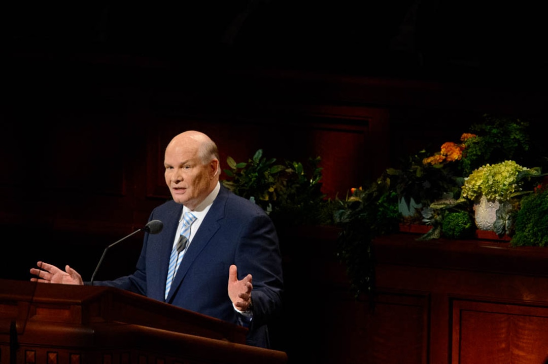 (Trent Nelson  |  The Salt Lake Tribune)  Elder Dale G. Renlund speaks during the morning session of the189th Annual General Conference of The Church of Jesus Christ of Latter-day Saints in Salt Lake City on Sunday April 7, 2019.