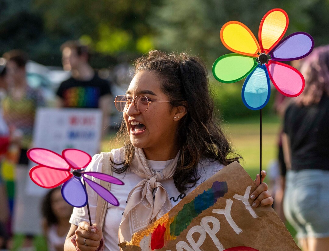 (Rick Egan | The Salt Lake Tribune) BYU students, friends and allies join in a Pride March from Joaquin Park to Kiwanis Park,  in Provo, on Monday, June 28, 2021.