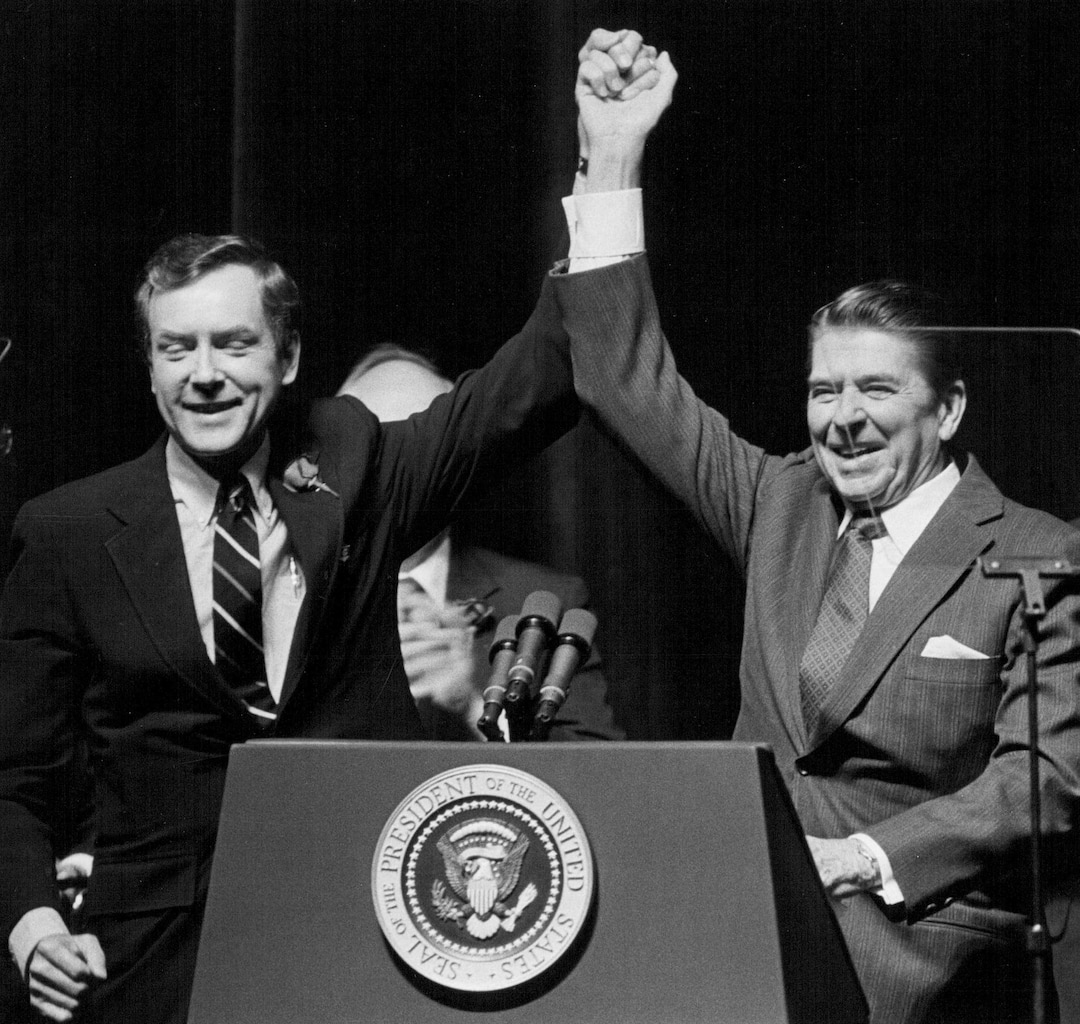 (The Salt Lake Tribune) Sen. Orrin Hatch President Ronald Reagan on Oct. 30, 1982.