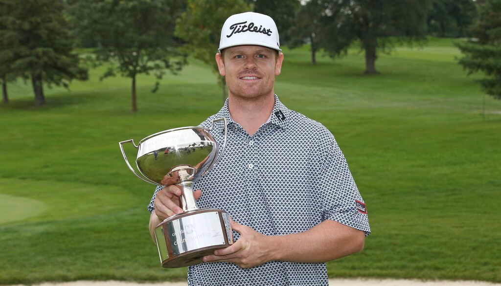 (Photo courtesy of Claus Andersen/Mackenzie Tour) Former BYU golfer Patrick Fishburn of Ogden won the Canada Life Championship on Sunday in London, Ontario, finishing No. 5 in the Mackenzie Tour's Order of Merit and advancing to the Korn Ferry Tour in 2020.
