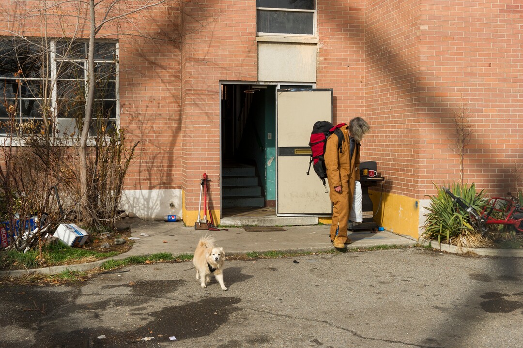 Alex Gallivan  |  Special to the Tribune 

Various agencies from Salt Lake City perform an evacuation of remaining tenants at The Georgia Apartments, Saturday February, 2019