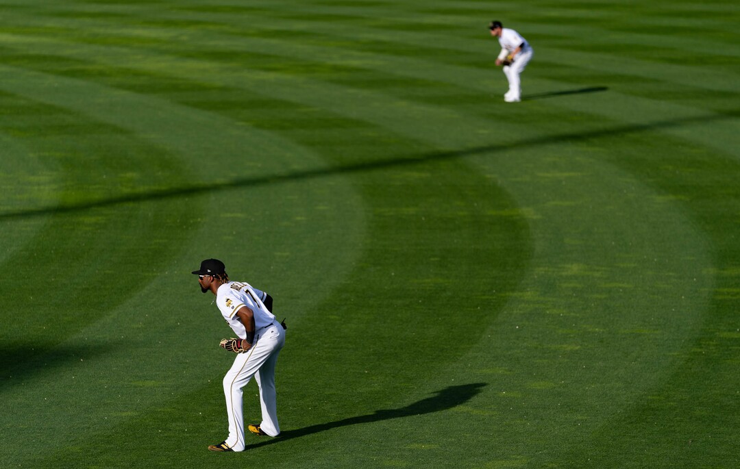 (Francisco Kjolseth | The Salt Lake Tribune) The Salt Lake Bees open their season at Smith’s Ballpark Thursday night, May 6, 2021, after shutting down last season due to the pandemic.