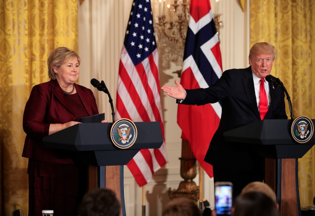 (Manuel Balce Ceneta | The Associated Press) In this Wednesday, Jan. 10, 2018 file photo, US President Donald Trump speaks during a joint news conference with Norwegian Prime Minister Erna Solberg in the East Room of the White House in Washington.  Africans woke up on Friday Jan. 12, 2018, to find President Donald Trump taking an interest in their continent. Using vulgar language, Trump on Thursday questioned why the U.S. would accept more immigrants from Africa rather than places like Norway in rejecting a bipartisan immigration deal.