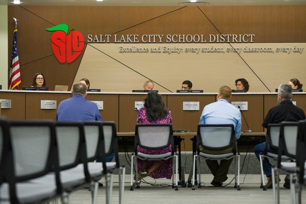 (Bethany Baker  |  The Salt Lake Tribune) The Board of Education of the Salt Lake City School District meet at the Salt Lake City School District Administration Building in Salt Lake City on Tuesday, Nov. 18, 2025.