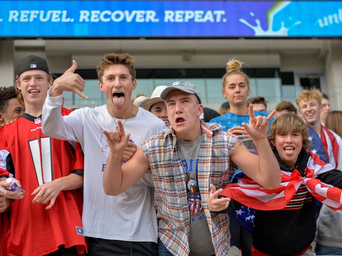 (Chris Samuels | The Salt Lake Tribune) Riverton fans during the 6A girls’ soccer state championships against Skyridge at Rio Tinto Stadium in Sandy, Friday, Oct. 22, 2021.