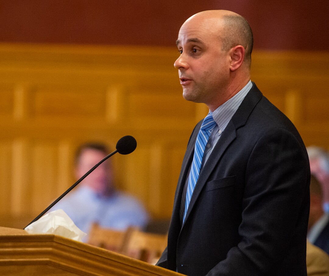 (Rick Egan  |  The Salt Lake Tribune)     Jason Stevenson to the Salt Lake City Council, as he applies for the City Counsel position vacated by Mayor Erin Mendenhall. More than 20 people candidates were given 5 minutes each to speak at the meeting, Tuesday, Jan. 21, 2020.