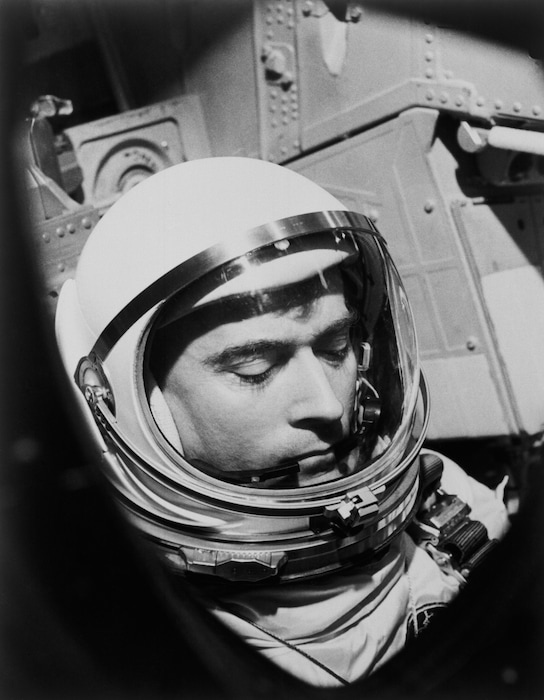 (NASA via AP) This 1965 photo made available by NASA shows John Young during the Gemini 3 mission. NASA says the astronaut, who walked on the moon and later commanded the first space shuttle flight, died on Friday, Jan. 5, 2018. He was 87.