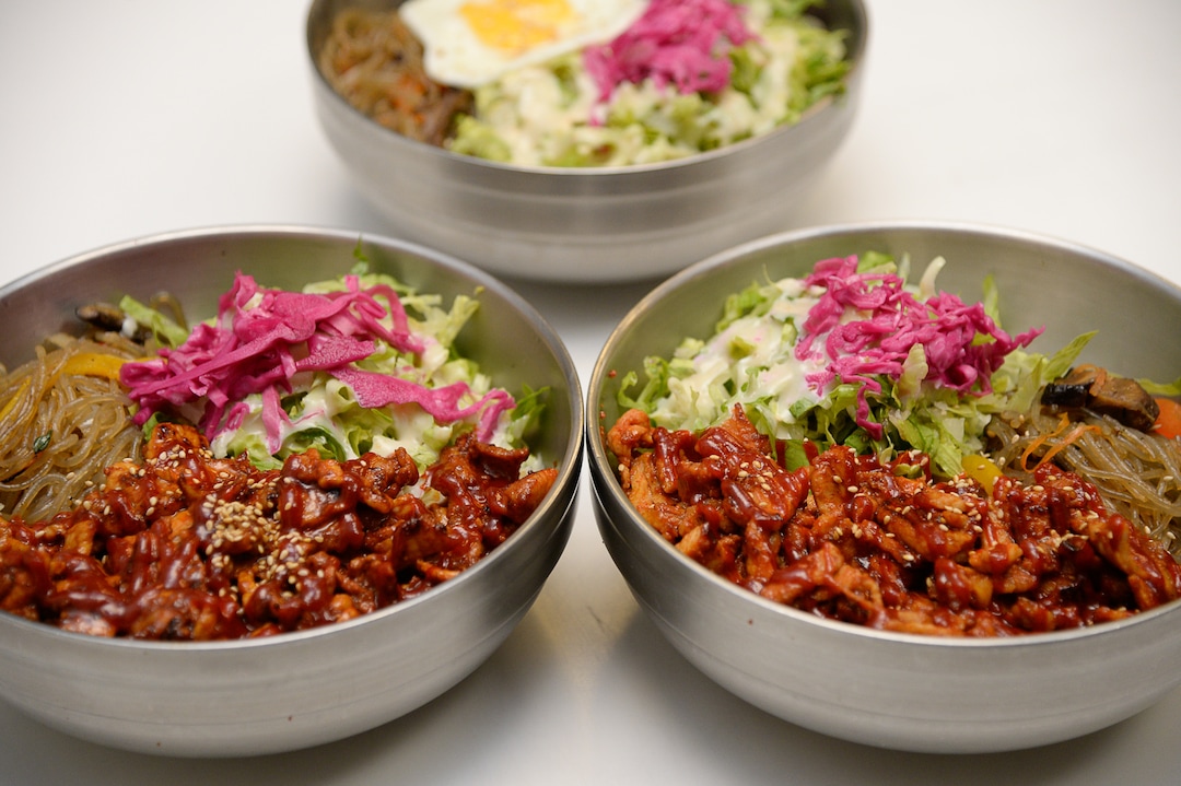 (Francisco Kjolseth  |  The Salt Lake Tribune)  Rice bowls served with house salad and a choice of protein are served at the Angry Korean fusion restaurant in South Jordan.