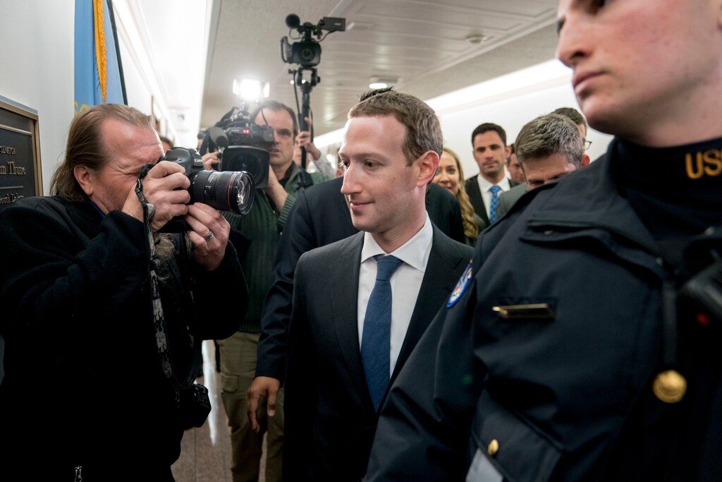 (Andrew Harnik | The Associated Press) Facebook CEO Mark Zuckerberg arrives for a meeting with Sen. John Thune, R-S.D. on Capitol Hill in Washington, Monday, April 9, 2018. Zuckerberg will testify Tuesday before a joint hearing of the Commerce and Judiciary Committees about the use of Facebook data to target American voters in the 2016 election.