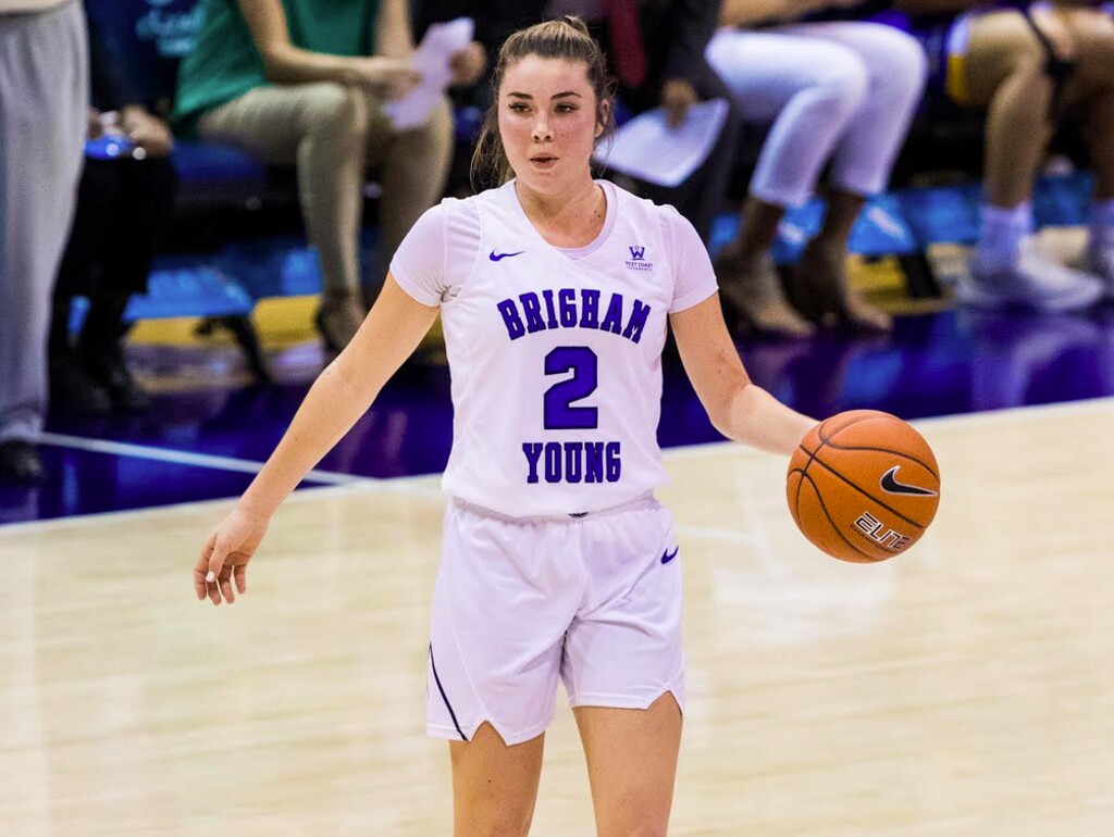 Photo courtesy of Jared Wilkey, BYU Athletics. Fast-emerging freshman Shaylee Gonzales is a big reason BYU is unbeaten in conference play so far this season.