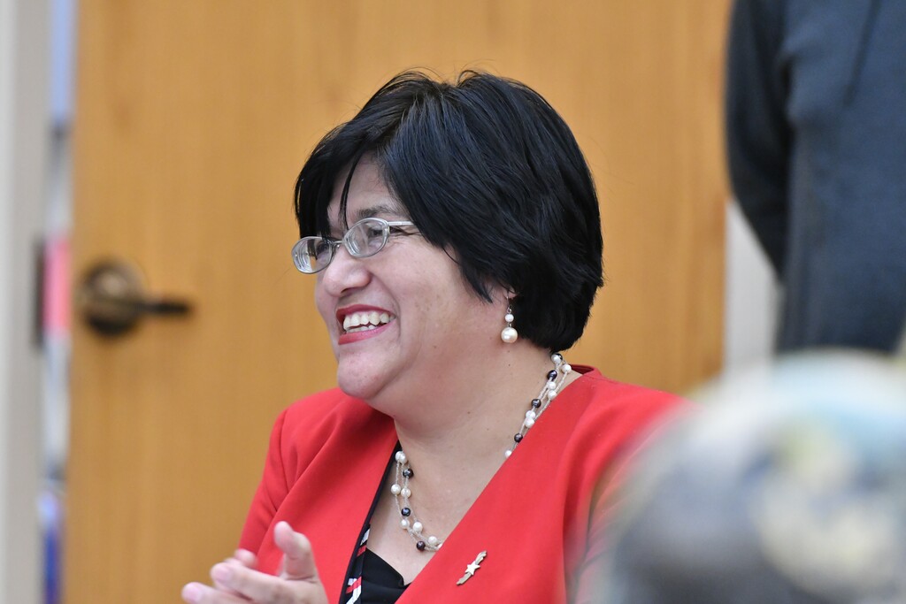 (SLCC) Luz Gamarra, shown here at a multicultural event at Salt Lake Communinty College, has been named Utah "Woman of the Year" by USA Today, for her work in developing peer mentorship programs that help immigrants and ESL students get into and navigate college.