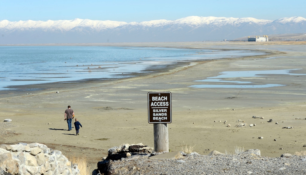 (Al Hartmann  |  The Salt Lake Tribune)
Signs of the Great Salt Lake's low water level is evident at the Great Salt Lake Marina State Park in this 2016 file photo.